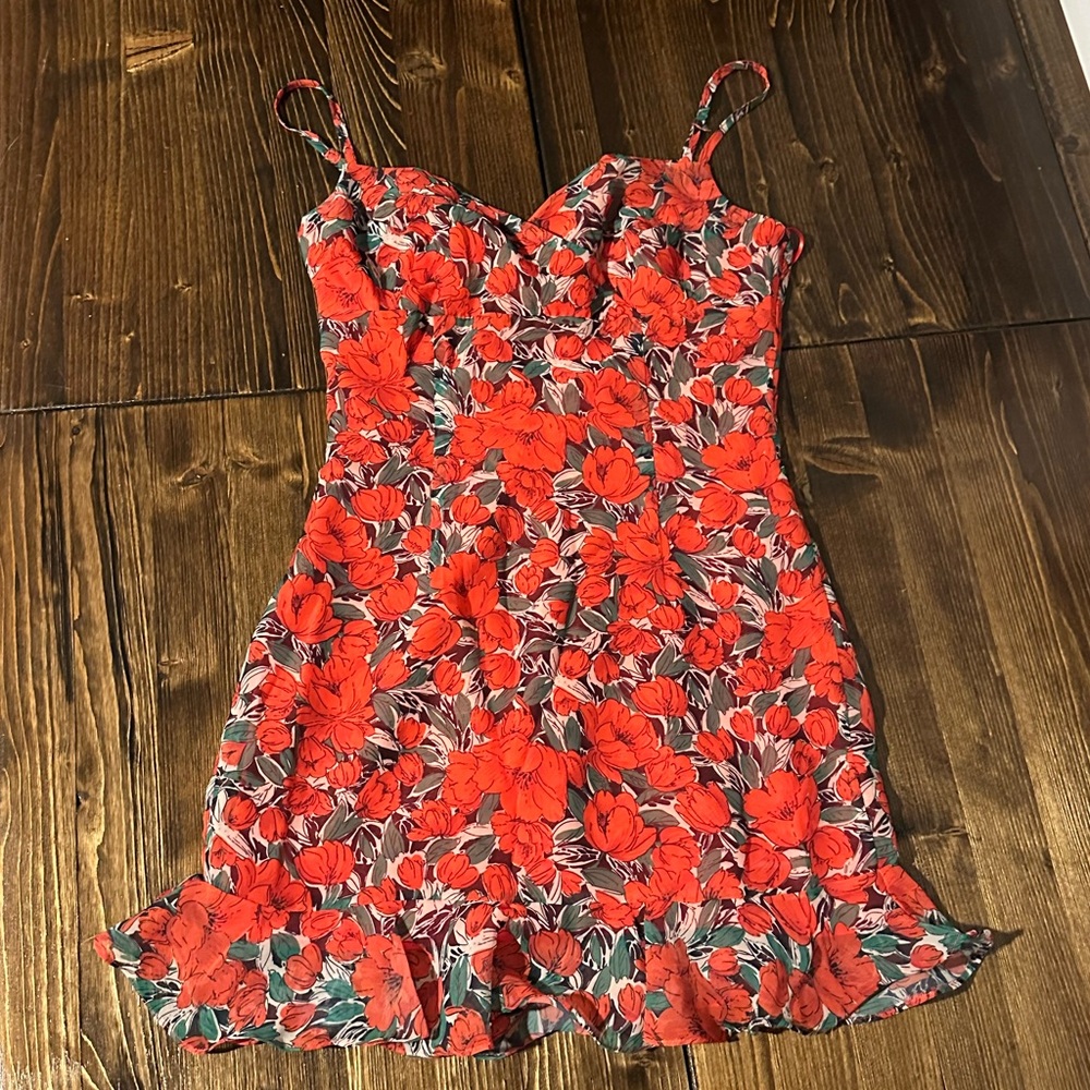 superdown Red Floral Mini Dress